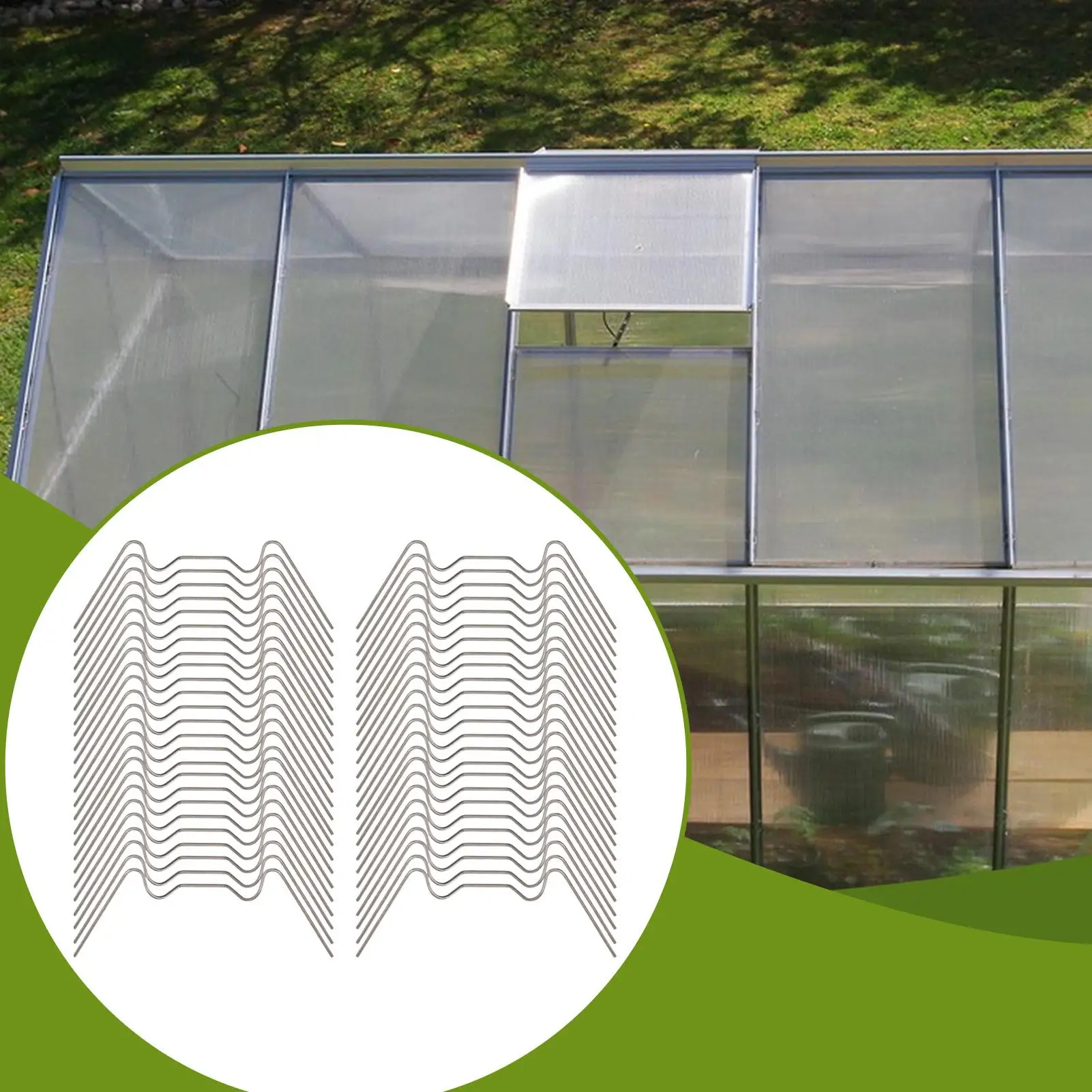 

Зажим для остекления зеленого дома, монтажные зажимы для стеклянной панели теплицы, нержавеющие зажимы, фиксирующая проволока W-образной формы для школьных программ