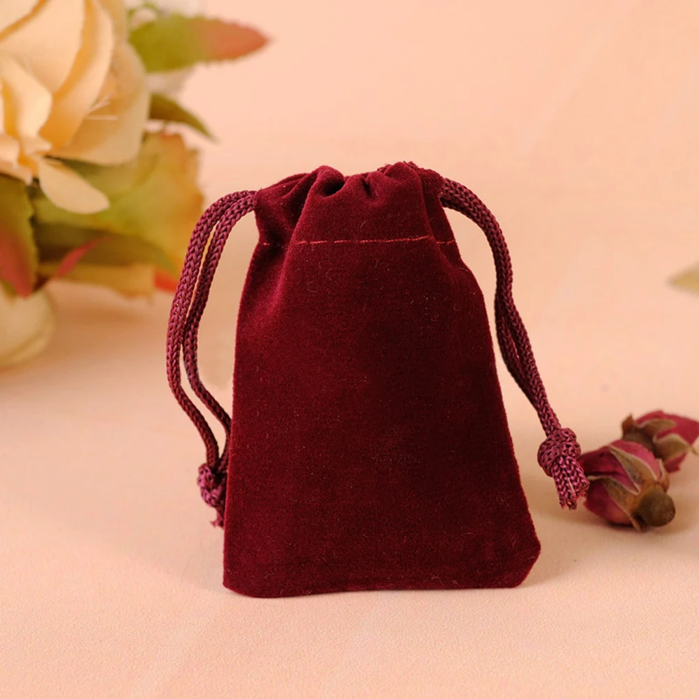 

10 Pcs Gift Bag Small Giving Pouches Drawstring Treat Bags Jewelry Mini Baggies Red Party