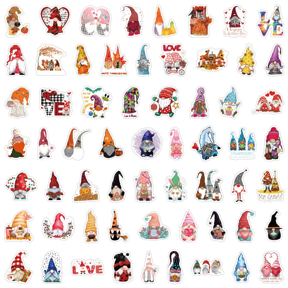 120PCS Cartoon Dwarf Christmas Decorative Sticker Children\'s DIY Toy Sticker Laptop Phone Car Diary Kawaii Funny Kid Sticker