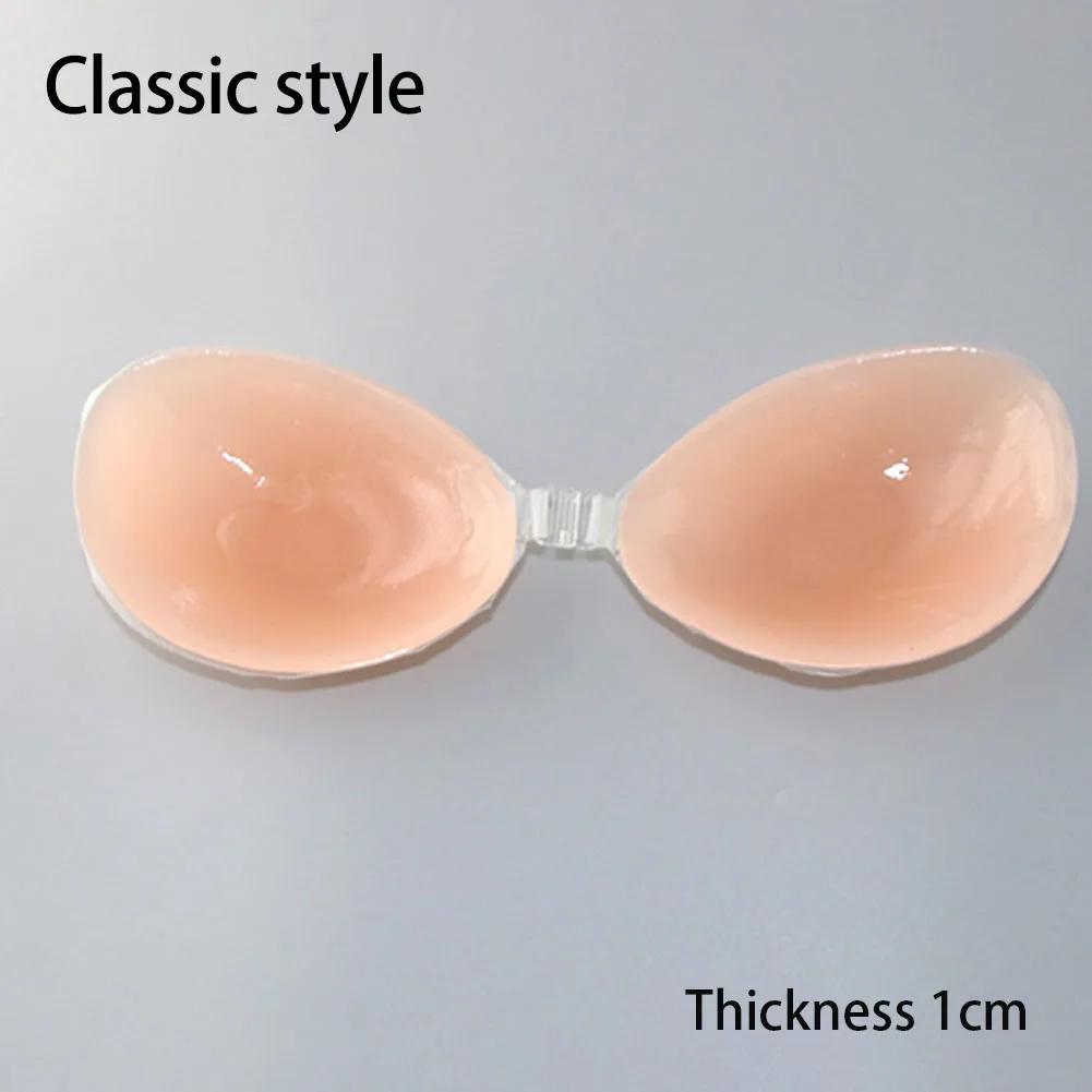 1 Pair Of Breast Stickers Silicone Bra Invisible Seamless Wedding Push-ups Strapless Models