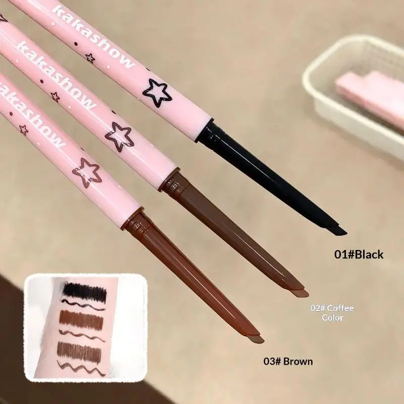 Double-ended Eye Liner Pencil Silky Matte Long Lasting Smudge Resistant Eyeliner Pen for Travel Makeup Use