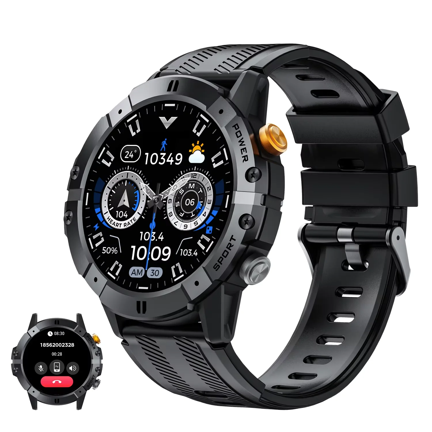 

Смарт-часы C29 с экраном 1,52 дюйма, водонепроницаемостью 1ATM, аккумулятором 410 мАч, Bluetooth-вызовами, мониторингом сердечного ритма и круглосуточным контролем здоровья, спортивные часы для мужчин и женщин