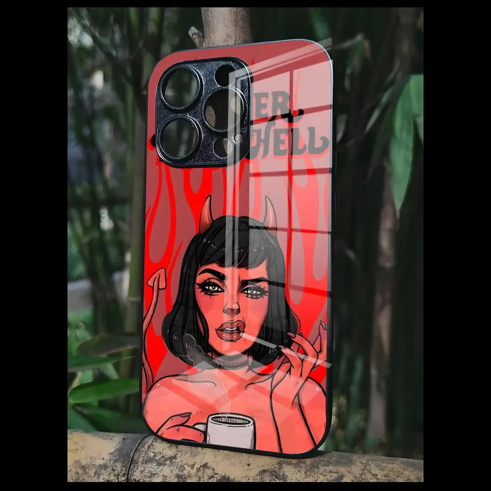 Moda Diavolo Ragazza Per OPPO A 55 54 One Plus 8T 92s A93s A94 95 8 9 7 Pro FindX3 X5PRO RENO4 RENO7 Reno4se 5F 6Z Copertura In Vetro