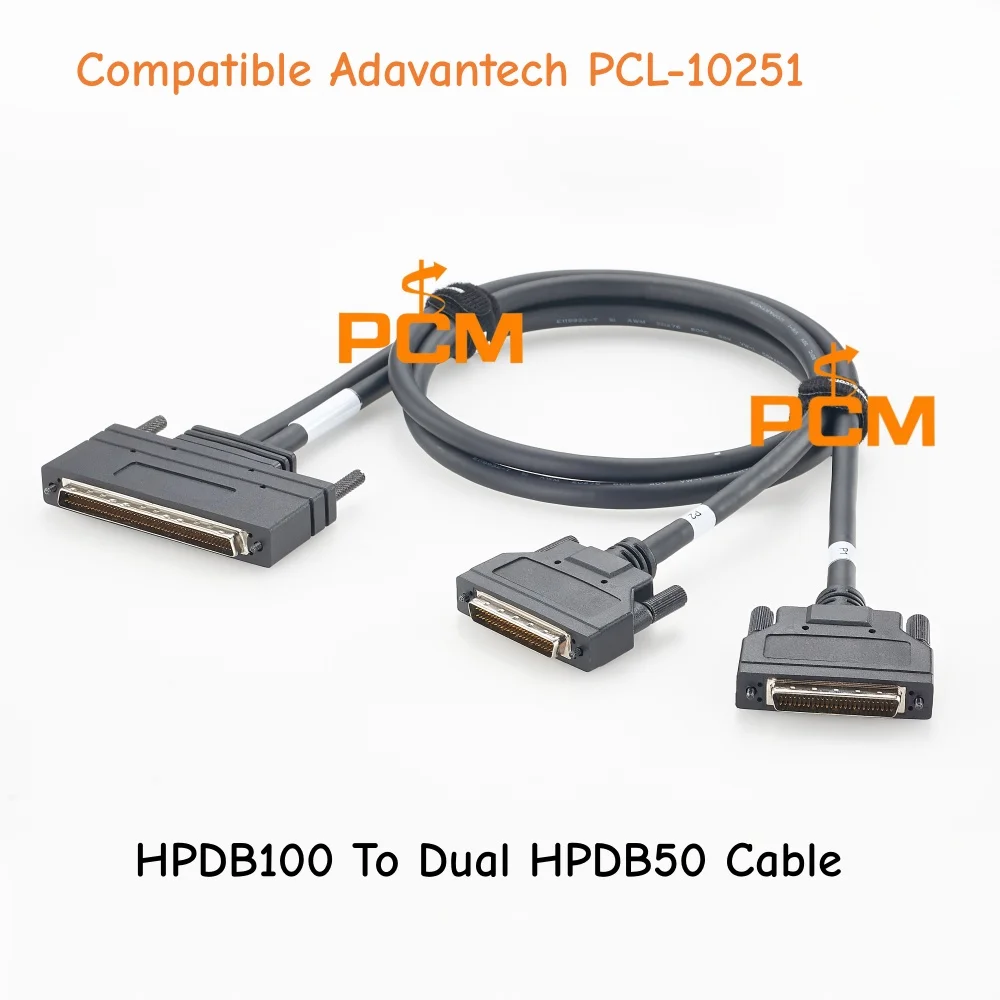 HPDB100 to Dual HPDB50 Cable Compatible Advantech PCL-10251 100 Pin to 50 Pin SCSI Signal Cable for Industrial DAQ System