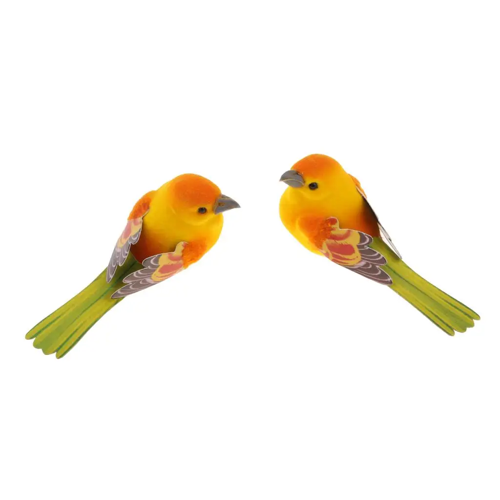 

2pcs Mini Artificial Foam Birds Home Garden Decorative Ornament