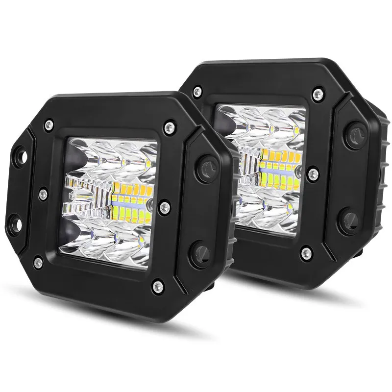 5 zoll LED Strahler Automobil Lampe Spot Flut Strahl Dual Farben Arbeit Licht Bar Für Auto Volvo 4runner Jeep Wrangler scheinwerfer 12 V