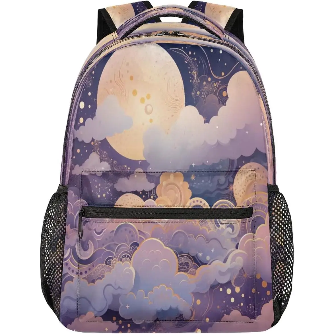

Backpack Moon Cloud Galaxy Waterproof Lightweight Travel Back Pack Adjustable Casual Rucksack For Men Women Daypack Fits
