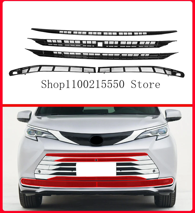 Car Styling Insect Screen Anti Bug Proof Net For Toyota Sienna 2021-24 Racing Water Tank Cover Protector Decoration Accessories