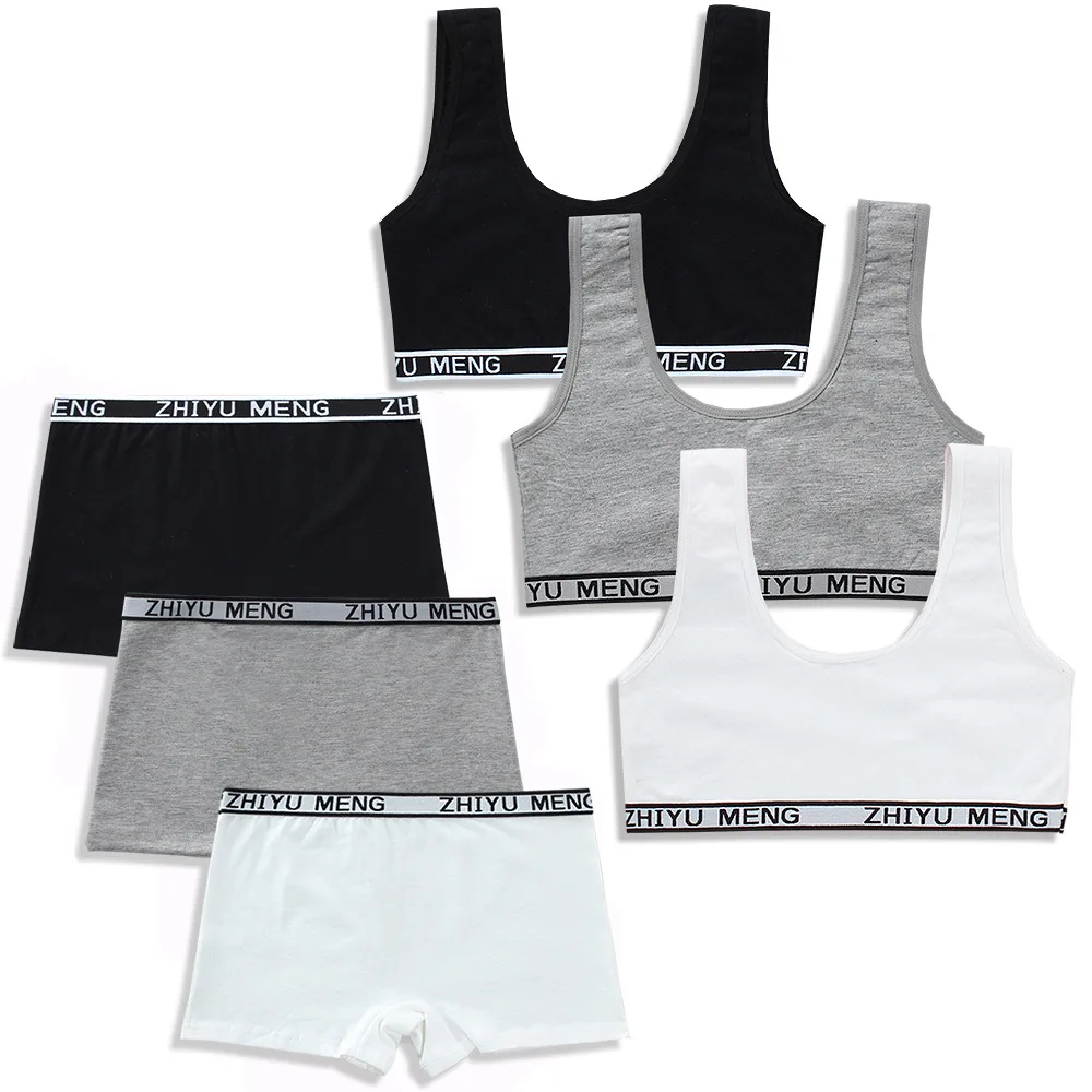 

Training Bras Set Girls Teenage Underwear Cotton Tank Tops for 8-14 Years