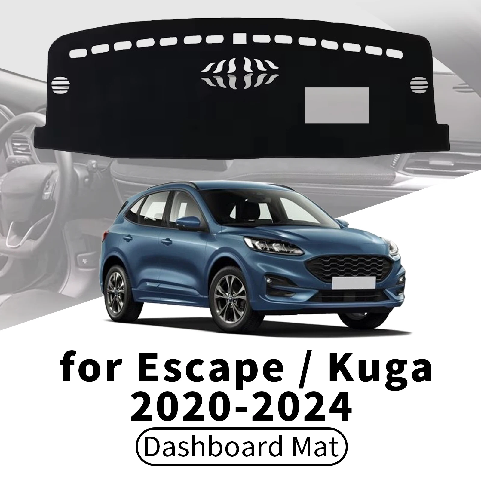 

for Ford Escape Kuga MK4 2020-2024 Car Dashboard Cover Dashmat Sunshade Anti‑UV Anti‑Glare Dash Mat Interior Accessories