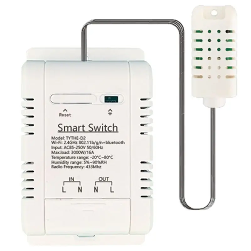 A64I WiFi TH-16 Switch Tuya Wireless Control with Power Consumption Monitoring Temperature and Humidity Thermostat for