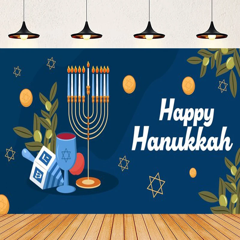

Фон для фотосъемки счастливой Хануки, украшения для еврейской Хануки, праздничное украшение на день, фон, настенный постер, баннер, декор