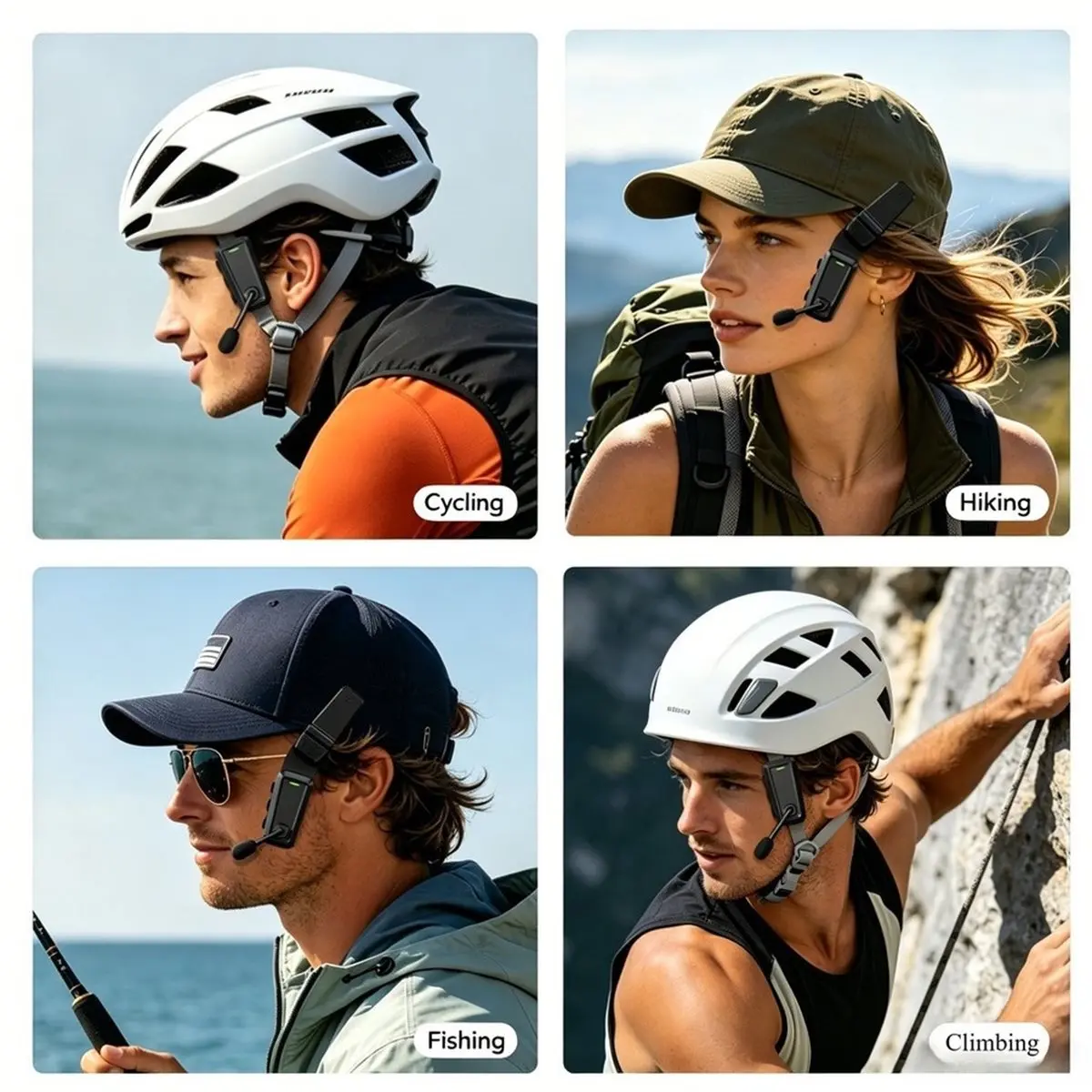 A61P C10 Outdoor Cycling Bike Wireless Bluetooth Music Sharing Earphones Climbing Helmet Intercom Headset with Noise Earphone