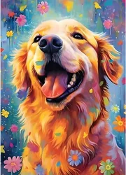 Zestawy do malowania diamentami 5D dla dorosłych Zestawy do malowania diamentów dla psów Golden Retriever Gem Art and Crafts Gift Home Wall Decor