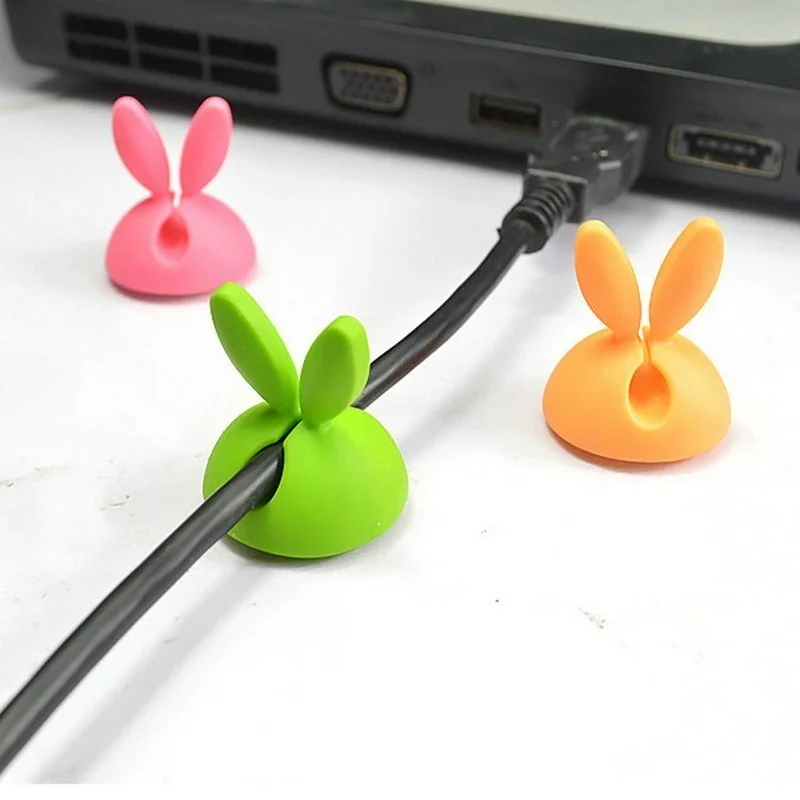 10-1PCS Cable Holder Silicone Organizer Earphone Cable Winder Flexible USB Winder Management Clips Holder For Cable Headset