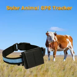 Solar Animal GPS Tracker Anti-removal Alarm Portable WiFi GPS Locator Waterproof Anti-lost Tracker for Cow Cattle Sheep Horses