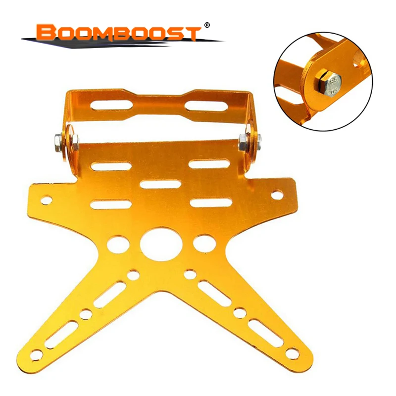 دعامة لوحة ترخيص ذهبية قابلة للتعديل بذيل السنونو، جزء تعديل الدراجة النارية/سكوتر كهربائي GZJR-GLOD-CPJR6.5 #2