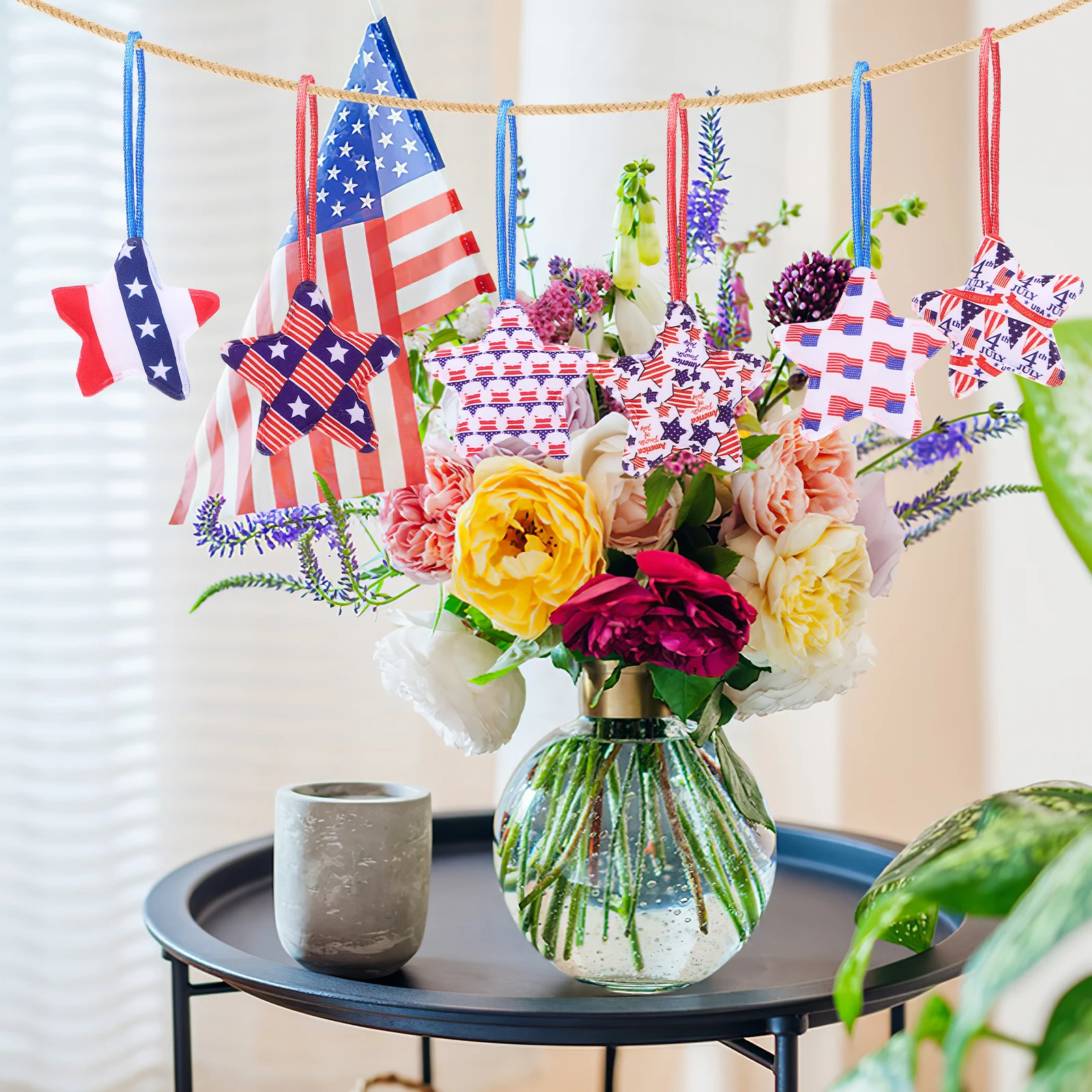 

30 Pcs Decorative Pendant Ornament Independence Day Decorations Hanging Cloth Ornaments