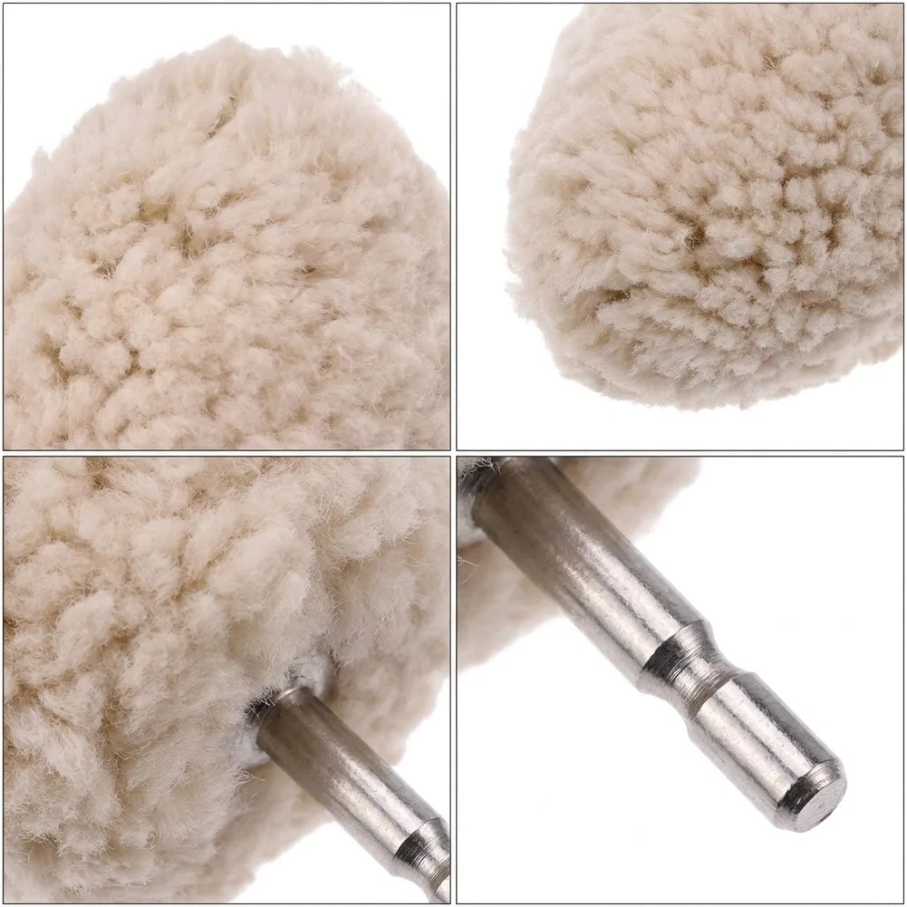 100mm Wool Polishing Wheel for Metal Wood Stone Polishing with Flexible Dry Wet Use Compatible with Car Wax and Polishing Paste