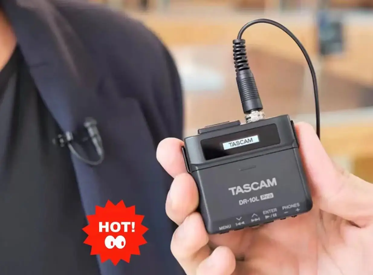 TASCAM DR-10L Pro ultra compact Linear PCM recorder 32 bit floating point recording for movie shooting and weddings