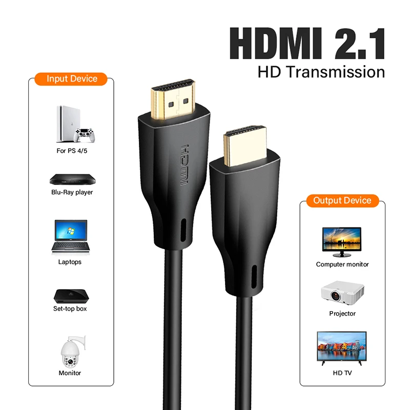 Certified 8K HDMI 2.1 Cable 48Gbps High Speed ARC HDR HDCP 3m 5m Long Cord For PS5 Xbox series X S Xiaomi TV Stick 4K 60HZ 120HZ