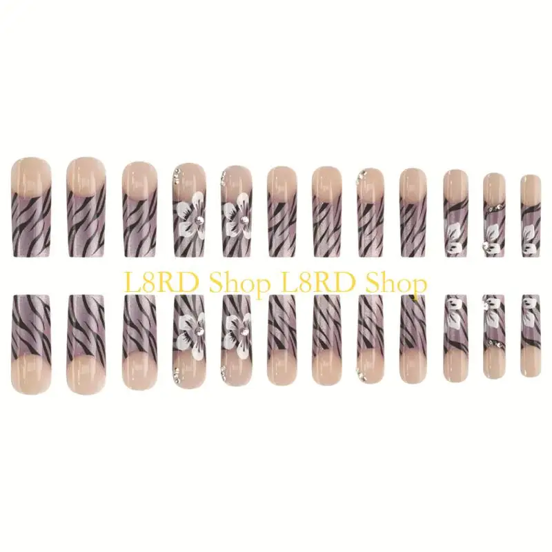 L8rd Cats Eye Press on child, luccichi chiodo falso per unghie falsa falsa unghie acrilica