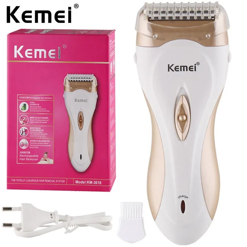 Rechargeable Electric Women Shaver Epilator Shaving Hair Removal Scraping Female Body Depilation Machine Depilator KM-3518