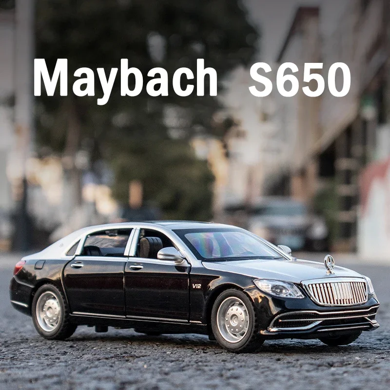 BENS Maybach S650 Car Alloy Model, 1:32, Luxo, Die Cast, Som e Luz, Brinquedo Infantil, Colecionáveis, Presente de Aniversário