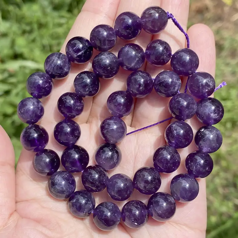 Natural Stone Beads 4 6 8 10mm Tiger Eye Lava Amethyst Green Dongling Pearl Jewelry Making DIY Bracelet Necklace - view 2