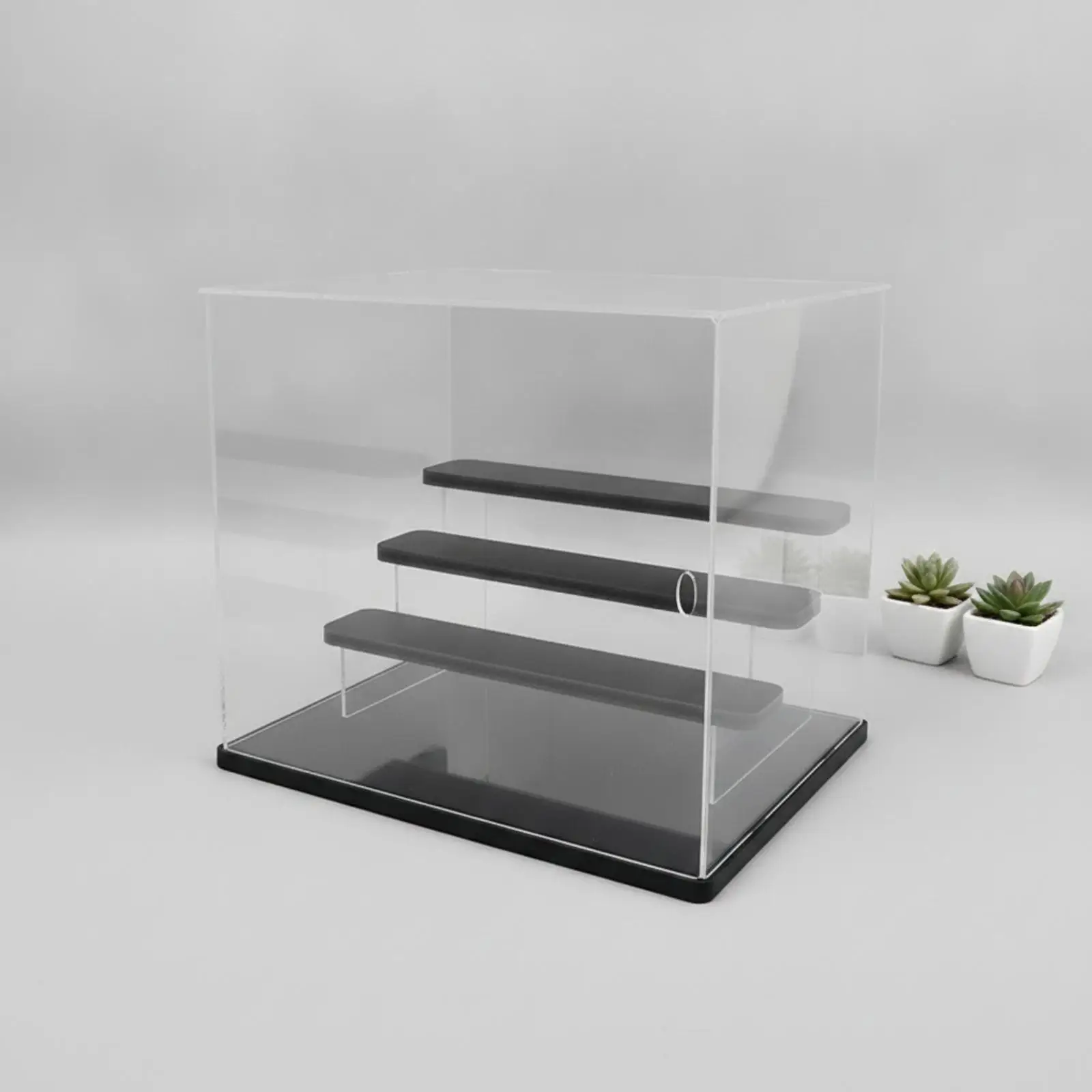 Dustproof Acrylic Display Case for Miniature Paint Case Toys with Stepped Shelves Clear Transparent Tabletop Storage Showcase