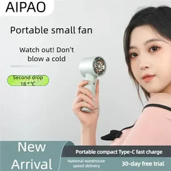 Portable Handheld Turbo Fan Low Noise High Speed Powerful Wind Mini Personal Fan Long Lasting Work Battery Electric Eyelash Fan