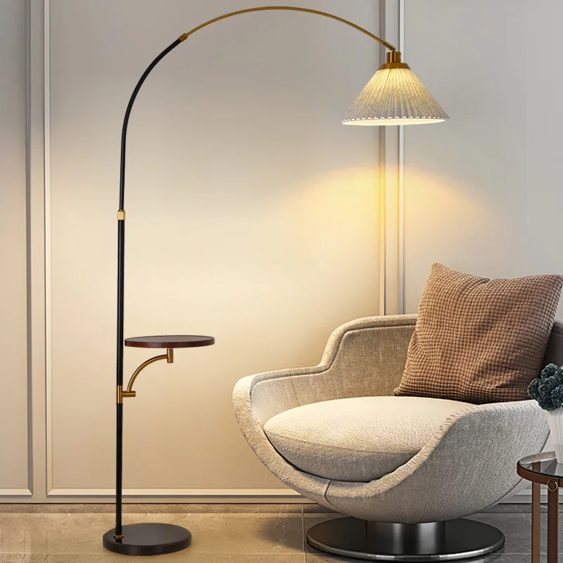 

Modern Floor Lamp Nordic Standing Lights with Round Table Art Deco Fishing Lamp Living Room LED Sofa Floor Lights for Tea Table