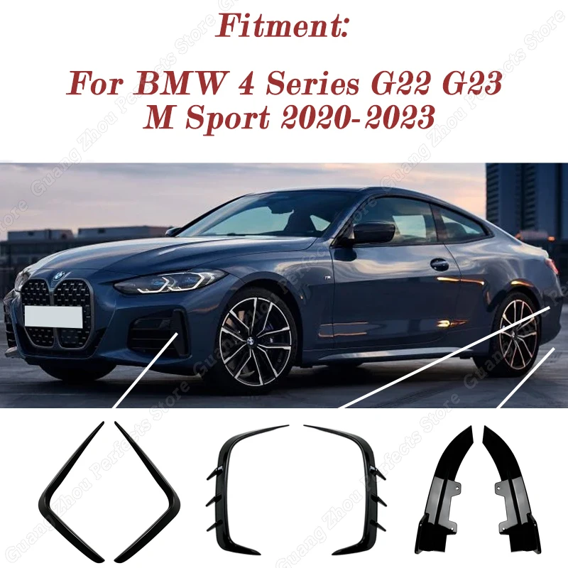 Car Front Rear Bumper Side Spoiler Canards Splitter Diffuser Body Kits for BMW 4 Series G22 G23 M Sport 2020-2023 Accessories