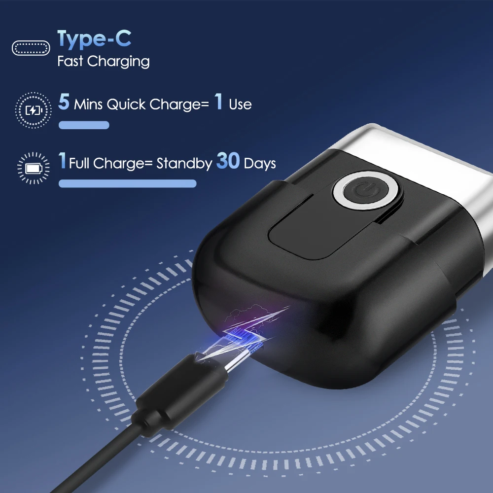 ماكينة حلاقة كهربائية قابلة للغسل بشاشة رقمية مقاومة للماء ماكينة حلاقة صغيرة للرجال ماكينة تشذيب اللحية الكهربائية المحمولة للسفر