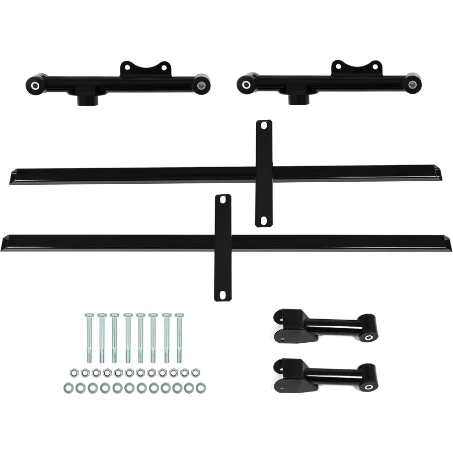 

Tubular Control Arm and Subframe Kit Rear Upper Lower Compatible with 19792004 Ford Mustang Cobras Steel Powder Coated Black fo