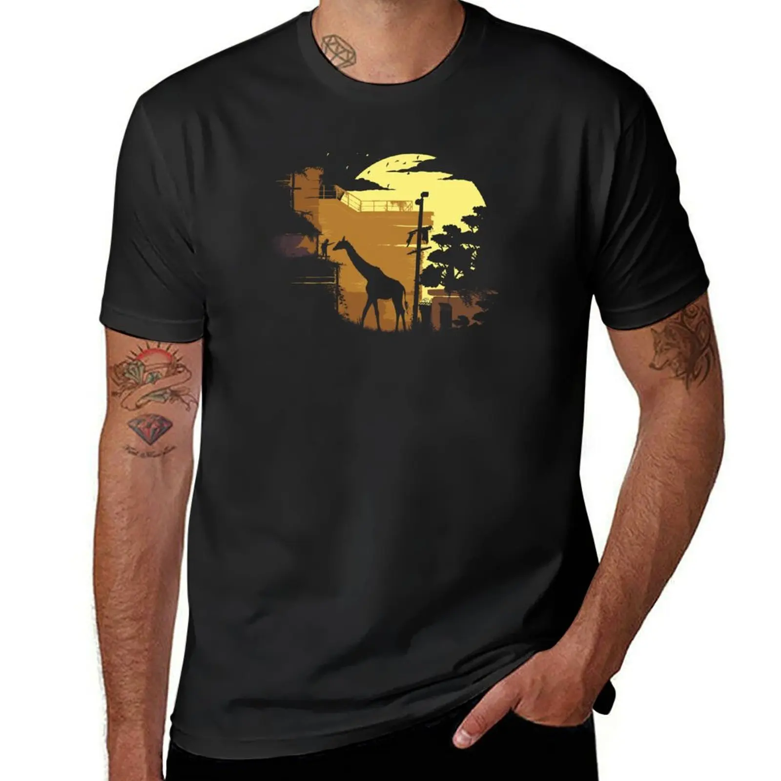 

Ellie & Giraffe T-Shirt oversized street wear blacks mens t shirts top quality