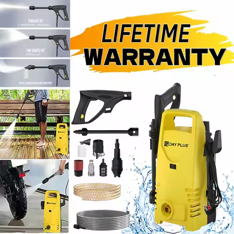 1800W Power Washer with 3-in-1 Nozzle, Adjustable Spray Gun for Garden/Driveway/Deck Cleaning, Portable High Pressure Cleaner