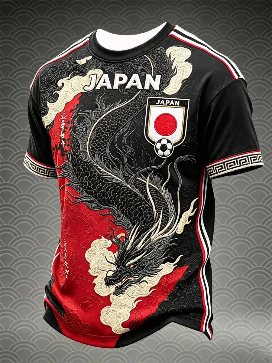 Camiseta de Treino de Futebol para Fãs Japoneses Edição 2026 - Impressão Digital 3D - Confortável e Respirável - Roupa Familiar