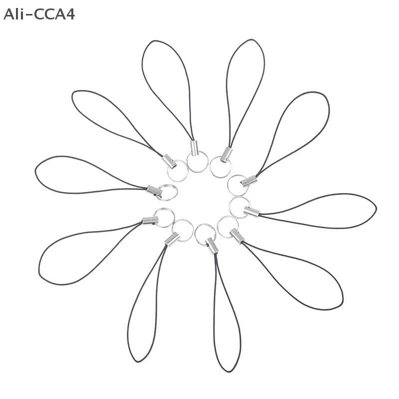 CCA4-10Pcs Clasp Rope Keychains Hooks Mobile phone Strap Keyring Bag Accessories