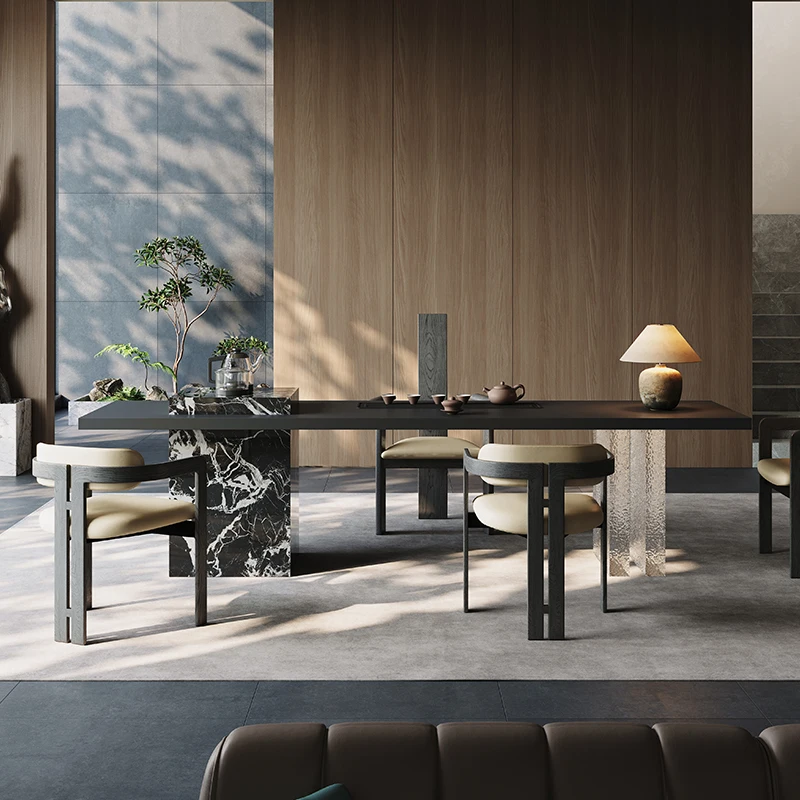 Designer Home Visiting Villa Sala de chá Combinação de mesa e cadeira de chá