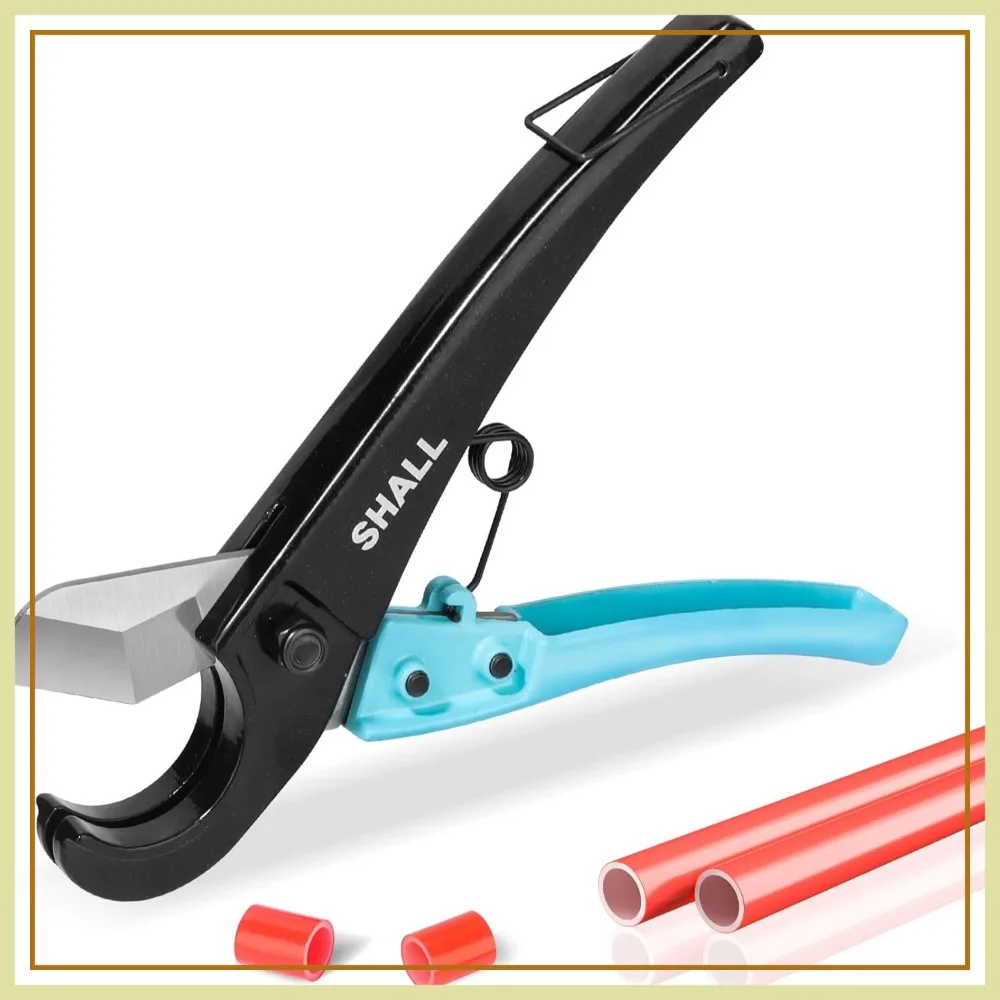 

PEX Pipe Cutter, Cuts up to 1-3/8'', Fast Tubing Cutter for PEX, PVC, CPVC, PP-R, PE, Aluminum Alloy with Stainless Steel Blade for Clean Cut