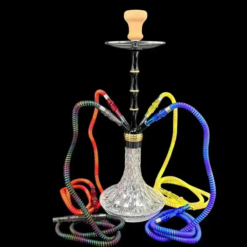 Bar Multi-person Sharing Upscale Arabian Shisha Full Set Four Pipe Narguile Complete Kit Hookah Hooka Accessories Luxury Chicha