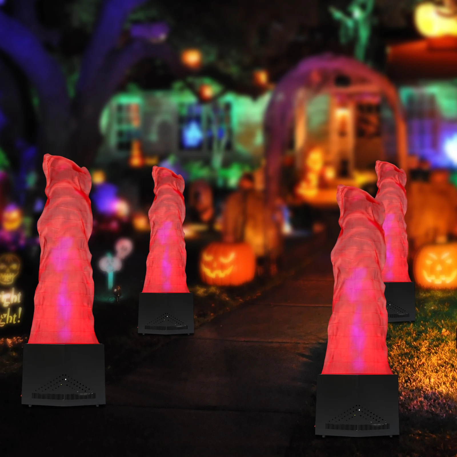 

110V 24 LED Red + Blue Fake Flame Light Stage Show Fire Flame Lighting Disco for Halloween Christmas Parties Bars Stages