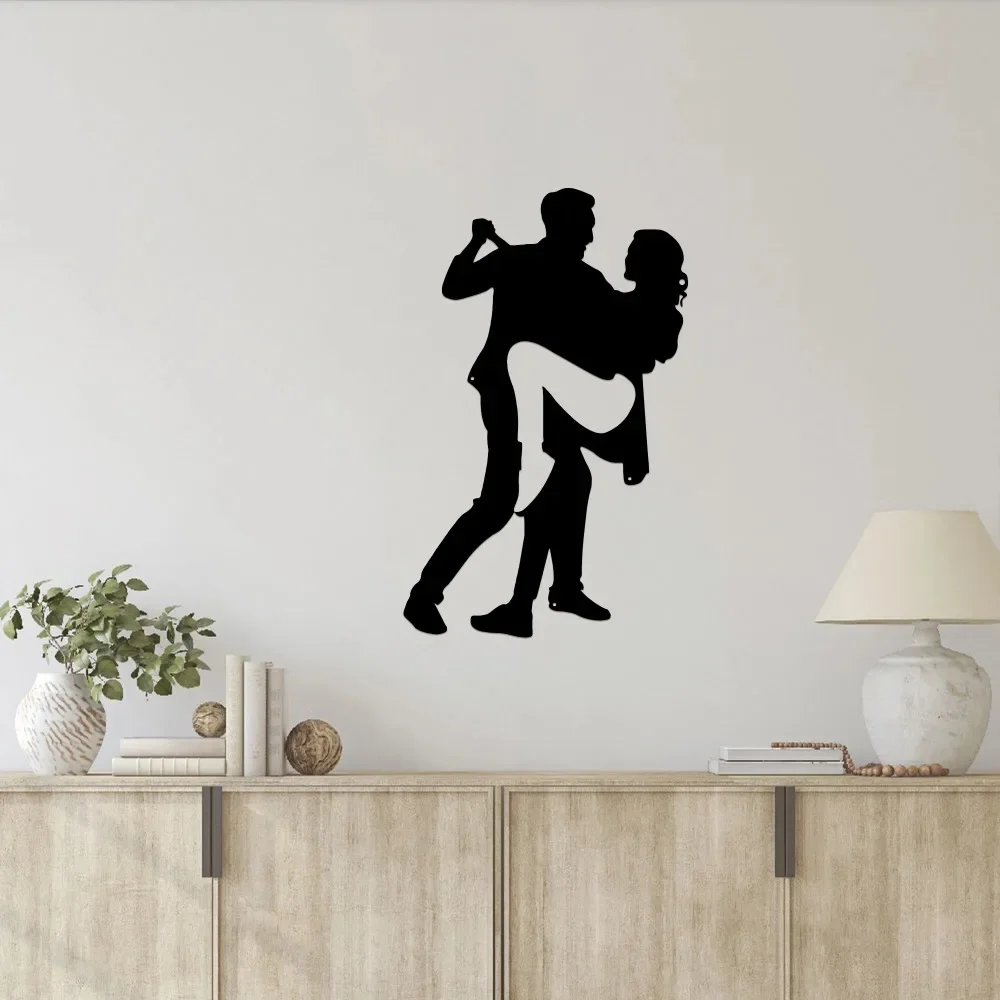 1PC Iron Wall Decor with Dancing and Love Pattern, Metal Outdoor Wall Art for Garden, Couple Wall Decor, Interior Decorationrt