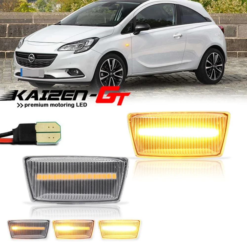 Luces LED secuenciales ámbar para guardabarros delanteros, luces de posición laterales para Cadillac BLS CTS, para Buick Regal Cascada, para Chevrolet Cruze J300 Sonic