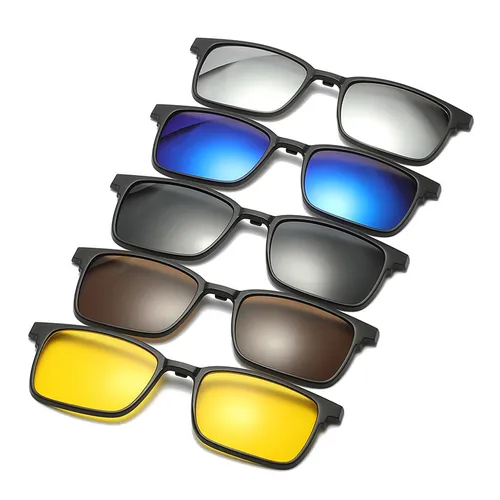 Imagen 2 del producto Gafas antiluz polarizadas TR90 para hombre y mujer, conjuntos 6 en 1, parasol magnético con Clip, UV400, antideslumbrantes de alta calidad