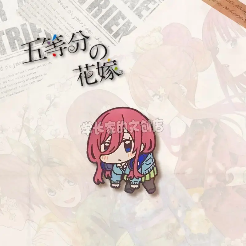 5PCS Anime The Quintessential Quintuplets Badge Brooch Pin Nakano Miku Clothes Backpack Decoration Lapel Personalized Chest Tag