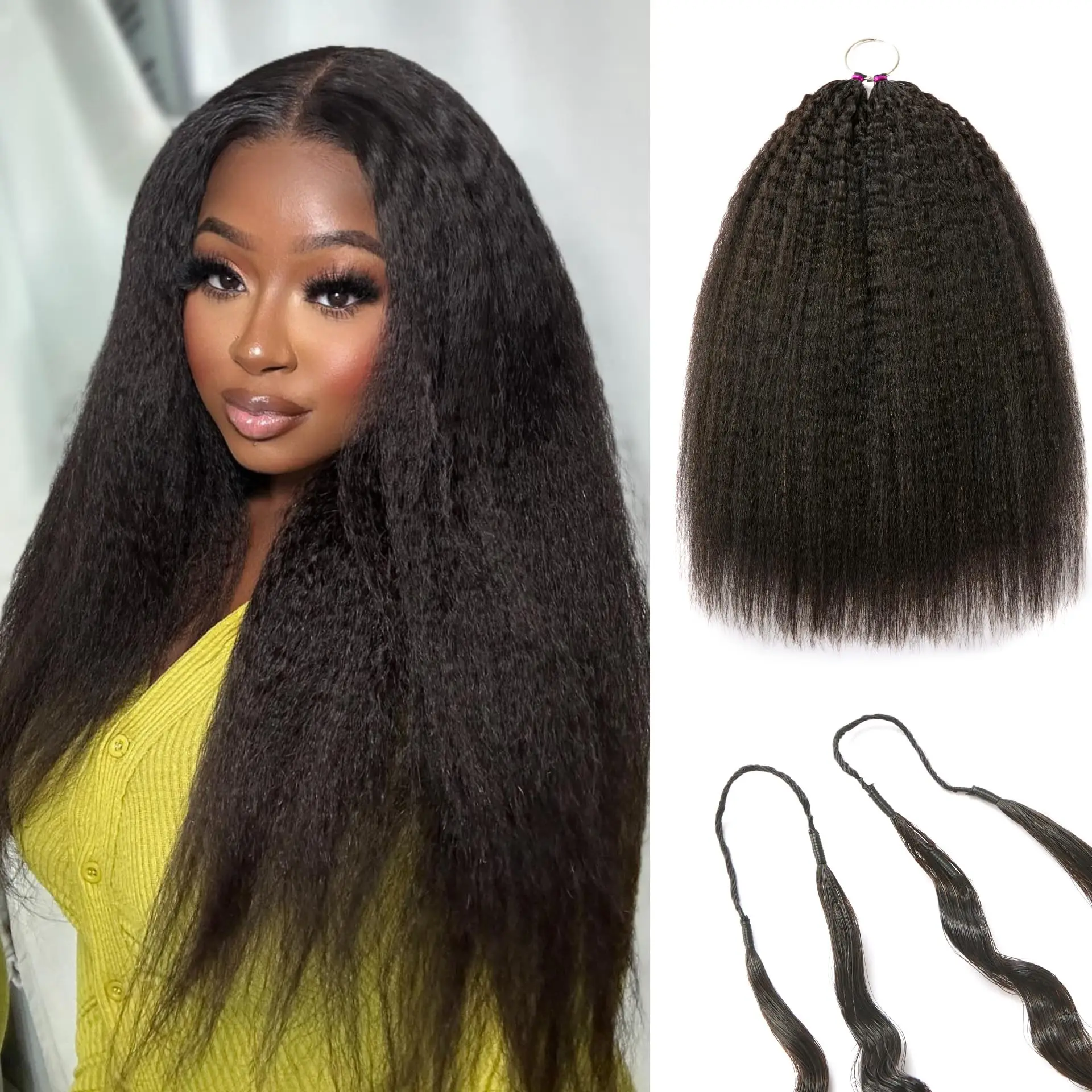 30inch Kinky Straight Crochet Hair Burmese Straight Human Hair Crochet Pre looped For Black Women Twist Braiding Hair Extensions
