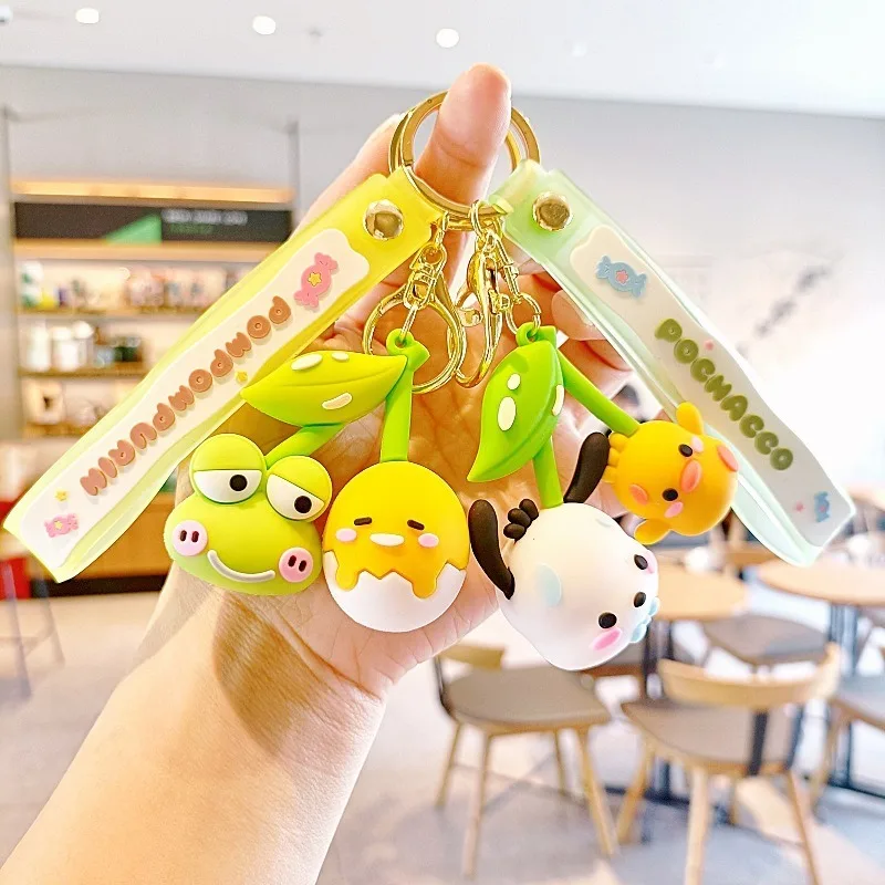 

Sanrio Cherry-Shaped Keychain Pendant Cute Hello Kitty Cinnamon Roll Series Backpack Charm Doll Pendant Car Keychain Gift