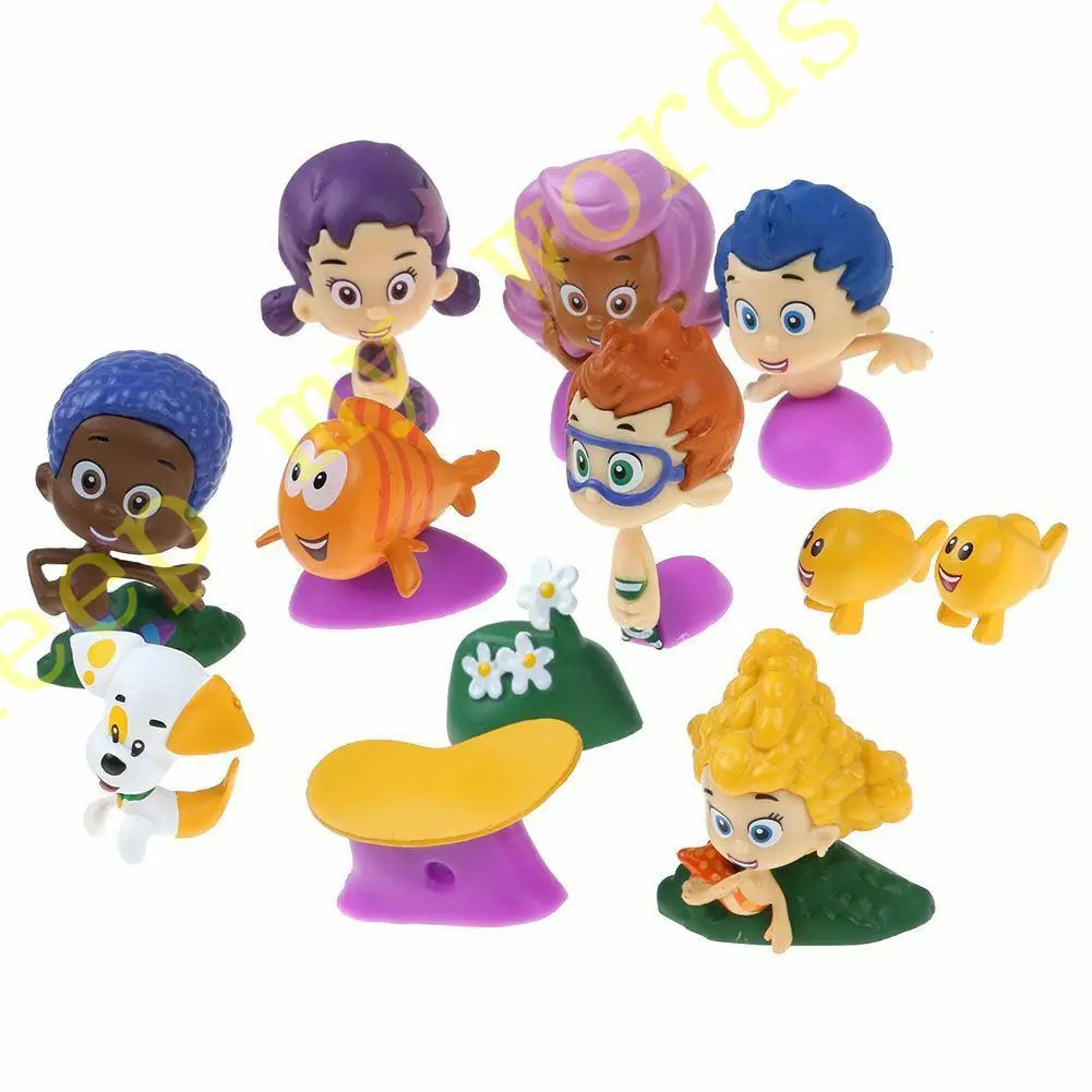 Bubble Guppies Bubble Puppy Goby Deema Gil Oona Underwater Scenery PVC Figures Kids Toys Gifts 12pcs/set